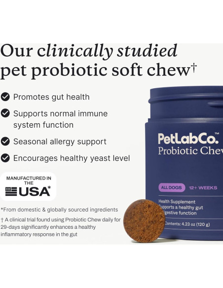 Probioticos para Perros PetLab Co. Sabor Salmón 30 Chews