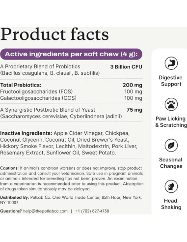 Probioticos para Perros PetLab Co. Sabor Salmón 30 Chews