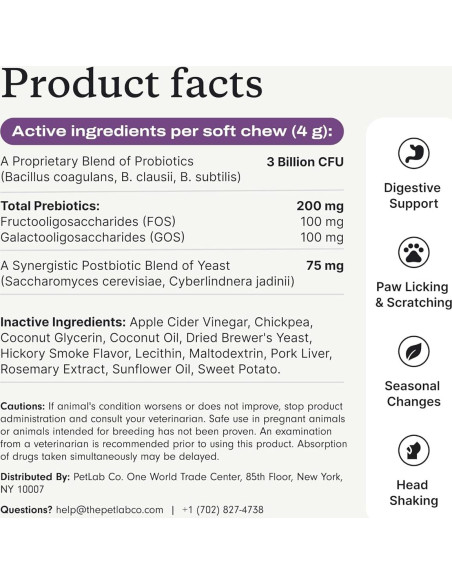 Probioticos para Perros PetLab Co. Sabor Salmón 30 Chews