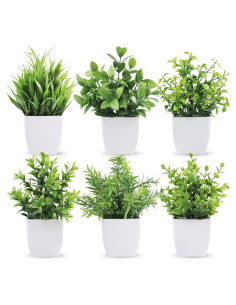 6 Plantas Artificiales en Macetas Der Rose - Eucalipto Verde