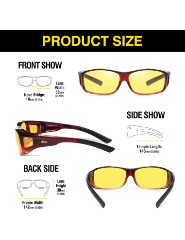 Gafas de Conducción DUCO 8953Y con Lentes Amarillos Polarizados