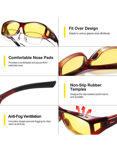 Gafas de Conducción DUCO 8953Y con Lentes Amarillos Polarizados