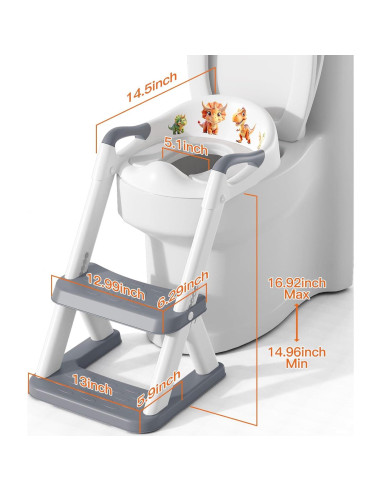 Asiento de Entrenamiento para Baño SKYROKU 8868 Gris 2 en 1