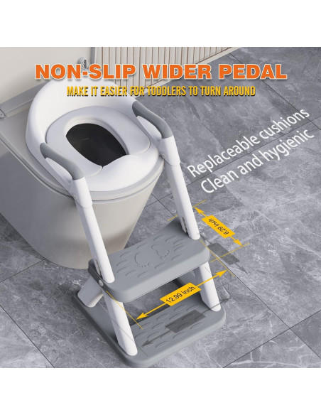 Asiento de Entrenamiento para Baño SKYROKU 8868 Gris 2 en 1