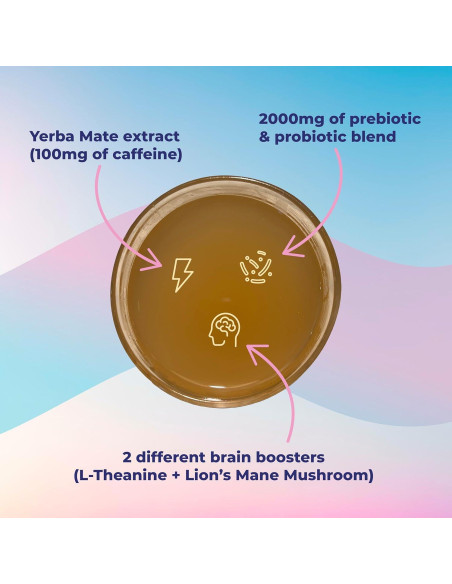 Yerba Mate Instantáneo 3-en-1 Brainista Durazno Mango 330g