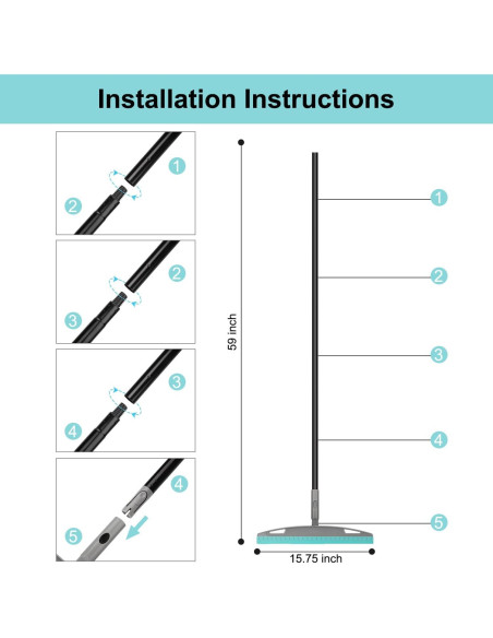 Escoba Mágica Multifuncional KeFanta 150 cm Azul para Piso