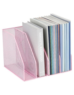 Organizador de Archivos AUPSEN Rosa - 4 Soportes de Malla para Escritorio