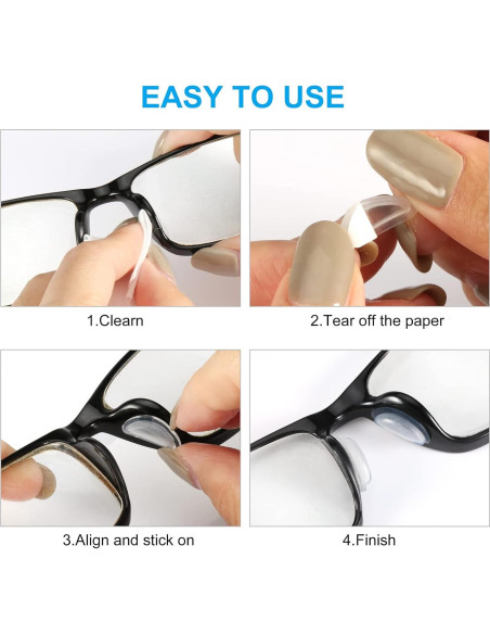 20 Pares Almohadillas para Nariz de Gafas SURMAP Negro