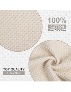 Kitinjoy Paños de Cocina 100% Algodón 6-Pack 30x30 cm Beige 2