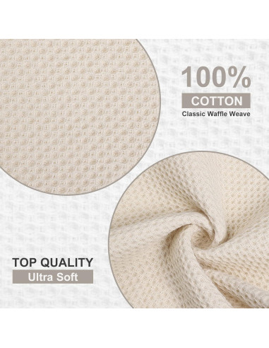 Kitinjoy Paños de Cocina 100% Algodón 6-Pack 30x30 cm Beige