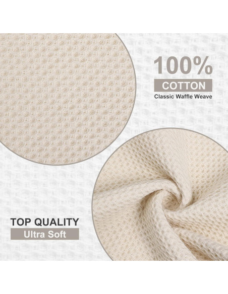 Kitinjoy Paños de Cocina 100% Algodón 6-Pack 30x30 cm Beige
