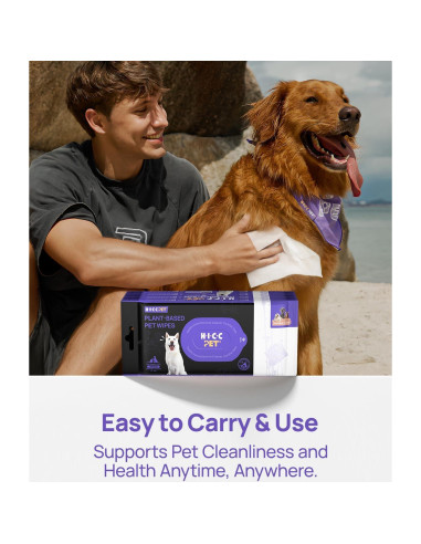 Toallitas Desodorantes HICC PET para Perros y Gatos 120 Unidades