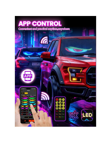 Ojos LED del Diablo YOUBISON 2PCS 58x13 cm Multicolor