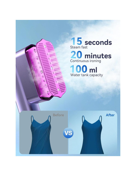 Vaporera y Plancha Portátil Sundu LM-2401 1000W 100ml Gris