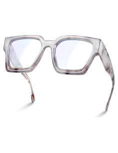 Gafas de luz azul oversized para mujer - Marco preppy chic