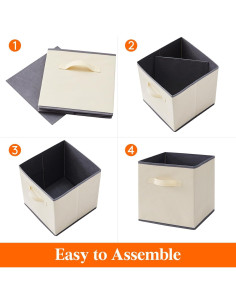 Cubos de Almacenamiento Lifewit 28 cm Plegables 12 Piezas Beige 2