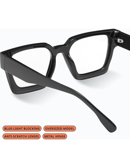 Gafas de luz azul oversized para mujer - Anti fatiga ocular