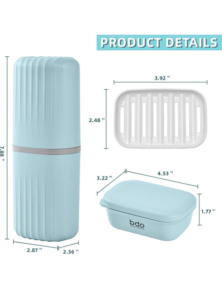 Estuche de Cepillo de Dientes VITVITI Azul 20 cm Portátil