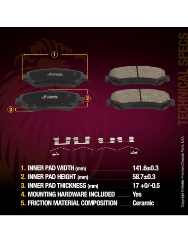 Pastillas de Freno Cerámicas Metrix D1374-D1338 para Nissan