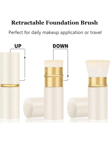 Brocha de Maquillaje Retráctil Falliny Kabuki 8.79cm - Portátil