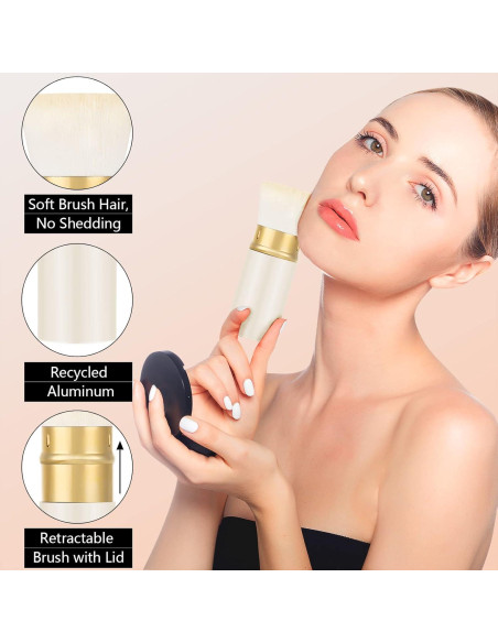 Brocha de Maquillaje Retráctil Falliny Kabuki 8.79cm - Portátil