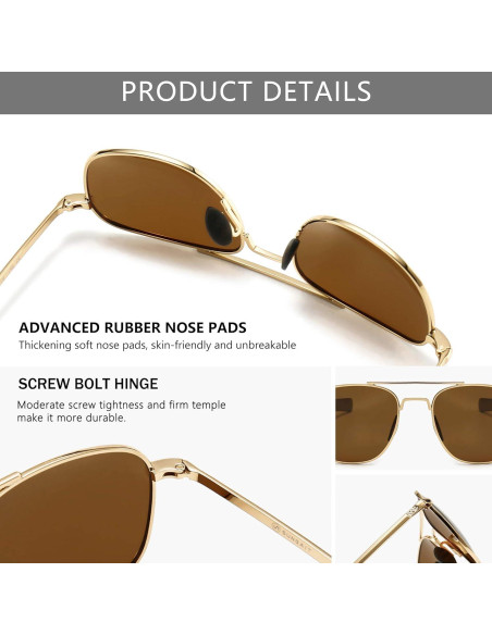 Gafas de sol piloto SUNGAIT con lentes polarizados HD