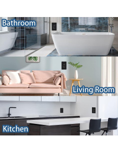 Enchufe GFCI NineLeaf Negro 15A con LED - Paquete de 20 2