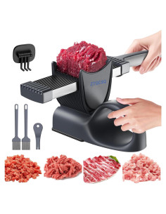 Cortador de Carne Manual ZTQCSQ con 17 Cuchillas - Negro