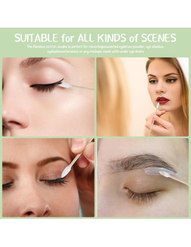 Hisopos de Algodón de Bambú 200 Unidades 15 cm para Maquillaje