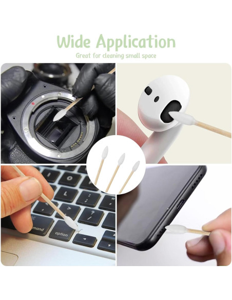 Hisopos de Algodón de Bambú 200 Unidades 15 cm para Maquillaje