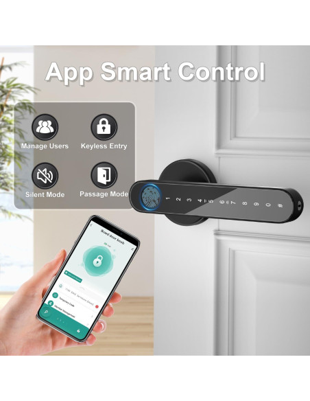 Cerradura de Puerta Inteligente IKOED Z02 con Huella Dactilar
