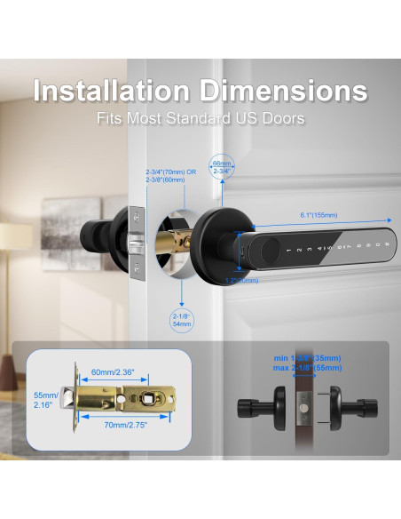 Cerradura de Puerta Inteligente IKOED Z02 con Huella Dactilar