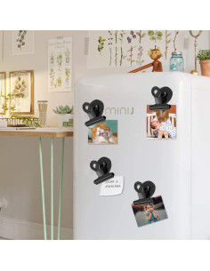 Clips Magnéticos VNDUEEY 12 Piezas Negro para Refrigerador 2