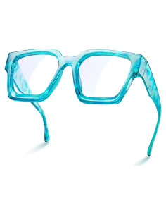 Gafas de luz azul oversized para mujer - Marco preppy chic