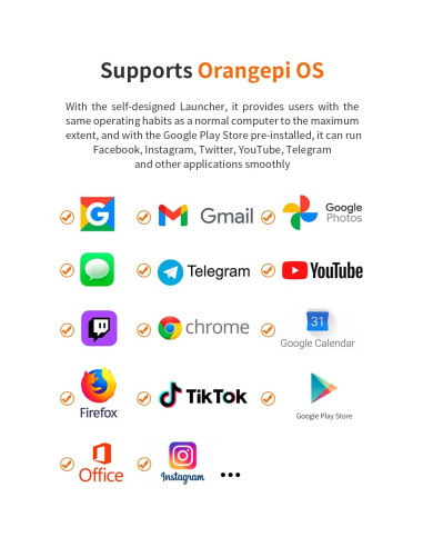 Ordenador de Placa Única Orange Pi 5 Pro 16GB LPDDR5 8 Núcleos