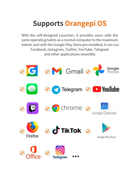 Ordenador de Placa Única Orange Pi 5 Pro 16GB LPDDR5 8 Núcleos