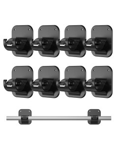 Soportes Adhesivos para Cortinas JHCJHC - 8 PCS Sin Perforación