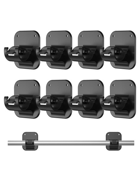 Soportes Adhesivos para Cortinas JHCJHC - 8 PCS Sin Perforación