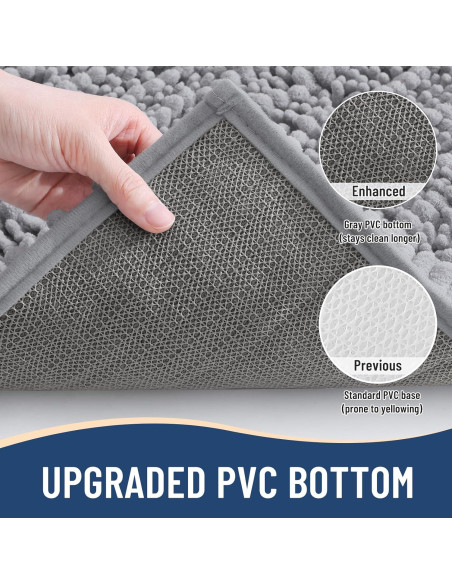 Alfombra de Baño Arotive Chenilla Antideslizante 61x41 cm Gris