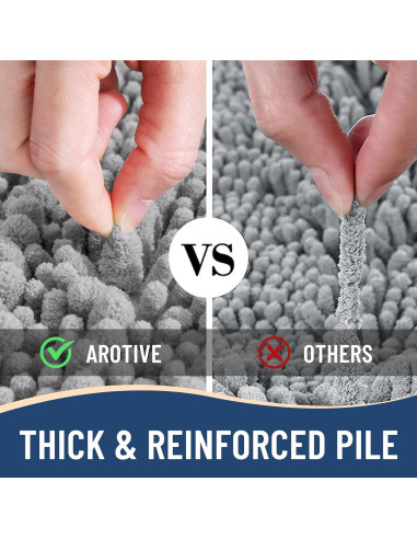 Alfombra de Baño Arotive Chenilla Antideslizante 61x41 cm Gris