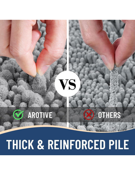 Alfombra de Baño Arotive Chenilla Antideslizante 61x41 cm Gris