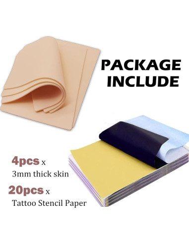 Kit de Práctica de Tatuaje Urknall 4 Pieles Falsas 3mm
