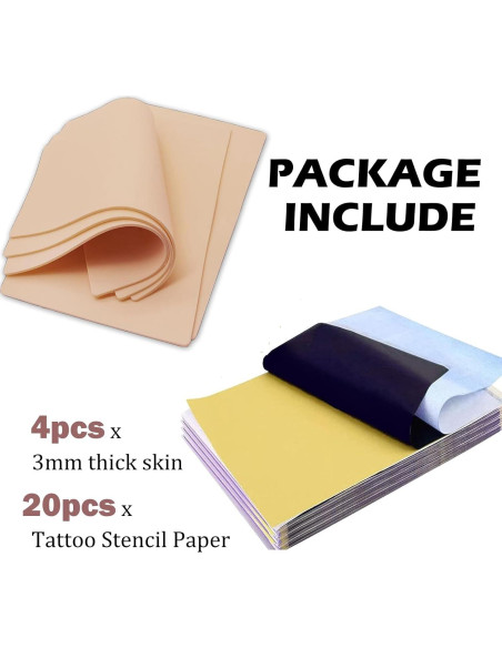 Kit de Práctica de Tatuaje Urknall 4 Pieles Falsas 3mm