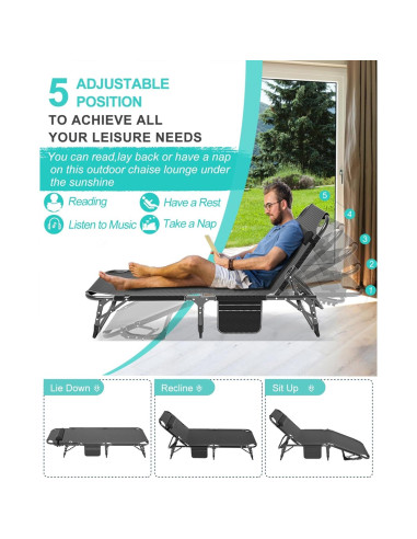 Cama de Camping ABORON Ajustable 200x71cm 9.07kg Plegable