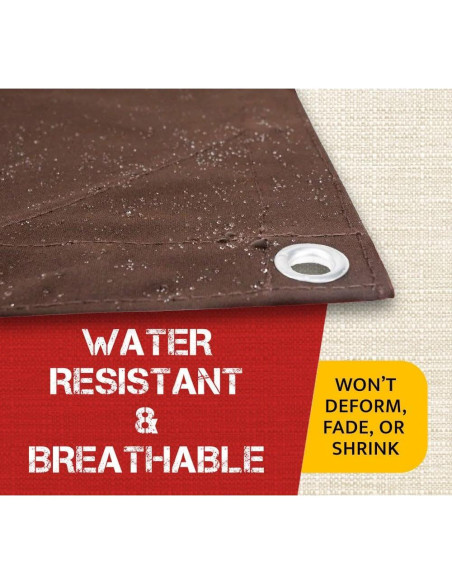Lona de Tela Marrón Oscuro 2.44m x 2.74m 12oz Resistente al Agua