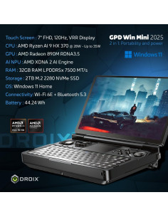 GPD Win Mini 2025 PC de Juegos Portátil 7" 120Hz 1080p AMD Ryzen 2