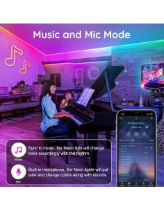Luces de Cuerda LED Neón RCUICA 15M RGB Control Remoto App 2
