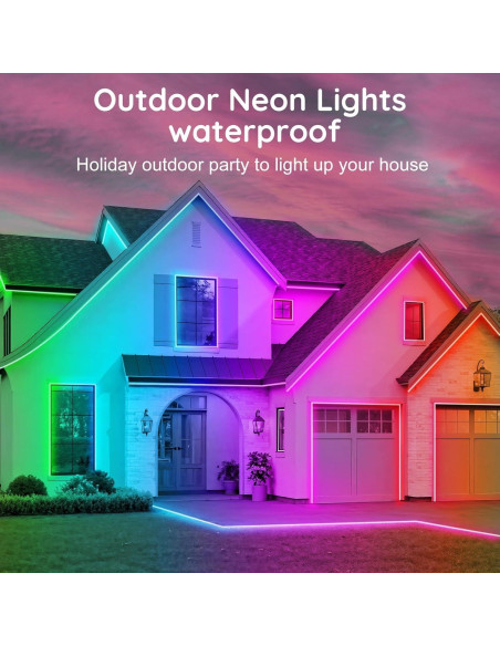 Luces de Cuerda LED Neón RCUICA 15M RGB Control Remoto App