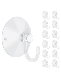 12 Ventosas Ganchos Transparentes 50mm LuluEasy para Pared