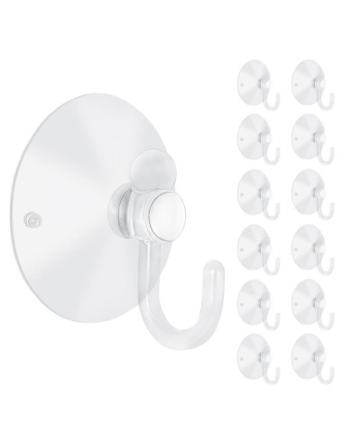 12 Ventosas Ganchos Transparentes 50mm LuluEasy para Pared